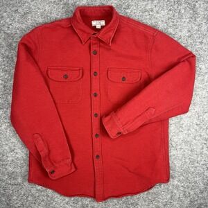 Wallace & Barnes Heavyweight Chamois Workshirt Mens Size Large Red J Crew Shirt